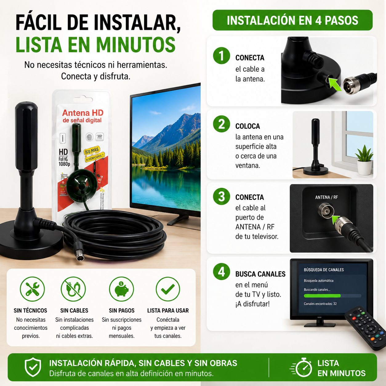 Señal 360 HD📡 Disfruta televisión digital con señal potente y estable📺📶