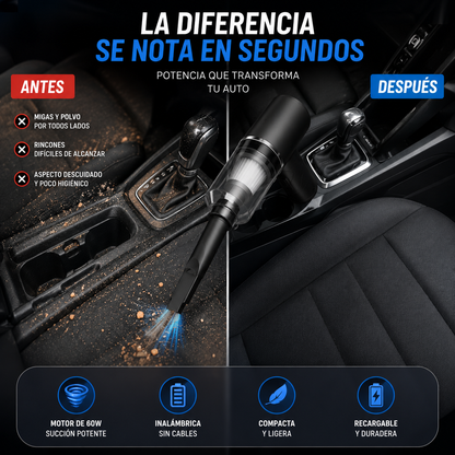 VacuCar Limpia tu auto al tiro, sin cables